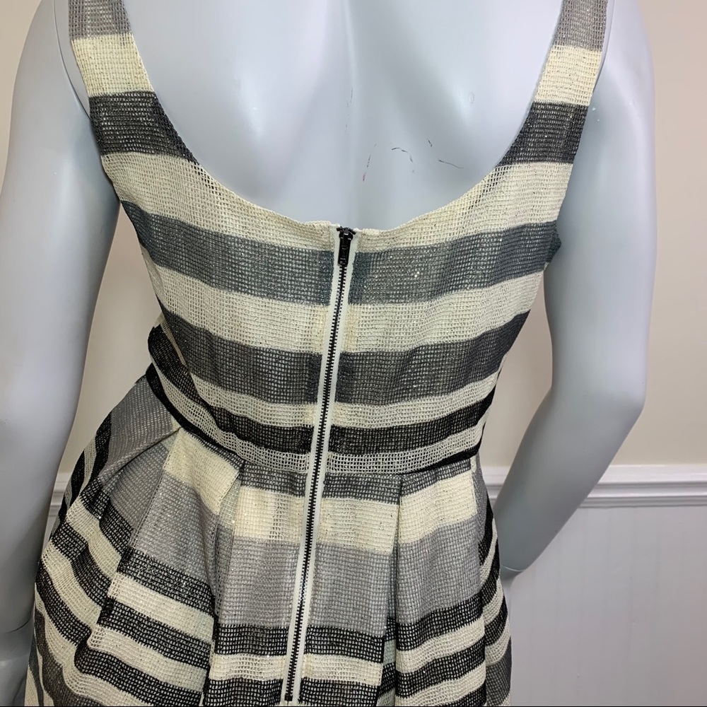 BCBG Striped Sparkle A Line Pleated Dress - Picture 6 of 7